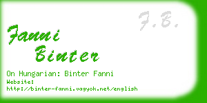 fanni binter business card